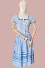 Hansi Trachten DIRNDL OKTOBERFEST TRADITION VINTAGE COTTON DRESS EU 42