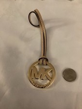 Michael Kors Gold Tone Bag Charm, Tan Leather Strap, Preowned