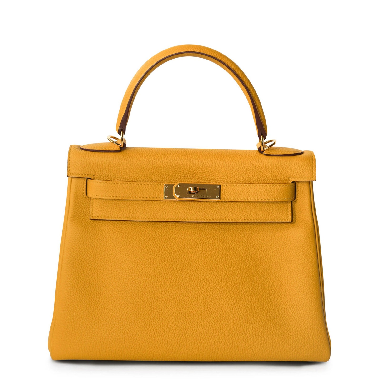 Hermès - Kelly 28 Retourne Togo Jaune Ambre GHW