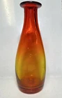 MCM Blenko Tangerine Amberina Art Glass Bud Vase 7 in