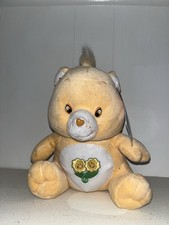 2003 Care Bears Friend Bear 10  Plush Orange w/ Flowers Tcfc w/ Tags Carebears