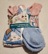 NWT Squishmallows Fleece Pajamas Cozy Socks Set Girls Size 8