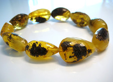 Genuine Massive Light Green Amber Baltic Amber Bracelet 8 in 19 gr.  