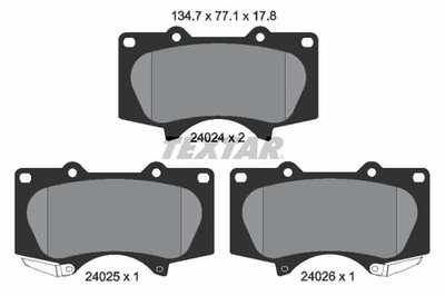 TEXTAR 2402401 Bremsbelagsatz Scheibenbremse für Mitsubishi Toyota Lexus