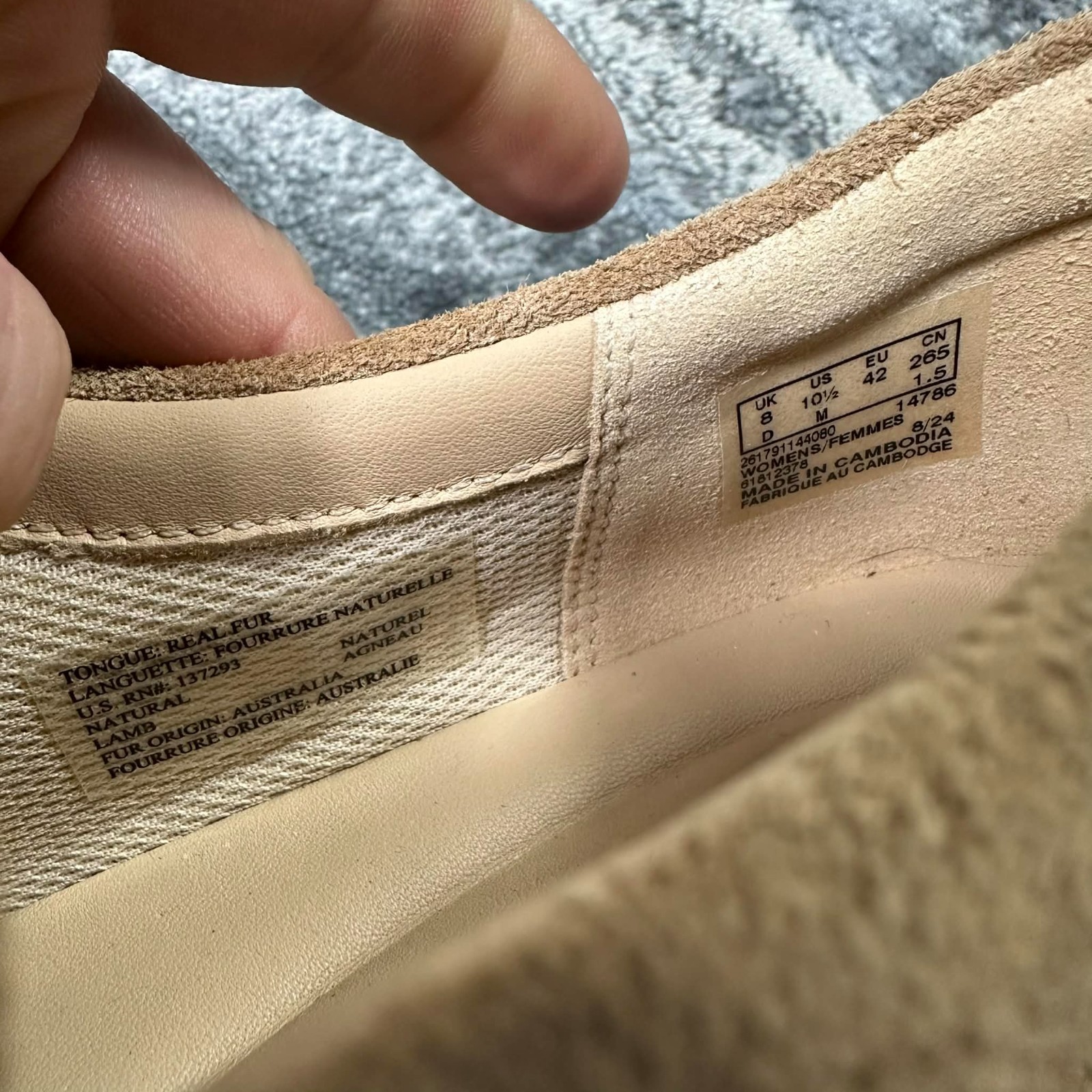 Clarks Torhill Bee Light Sand Interest Suede Casual Minimalist Shoes UK 8 D image 8
