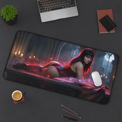 Vampirella Desk Mat, Dark Fantasy Computer Desk Pad, Gamer Decor