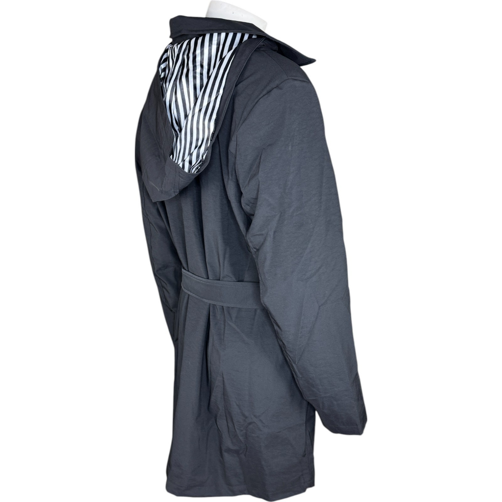 Dennis Basso Regular Water Resistant Trench Coat with Hood Black 2X Winter