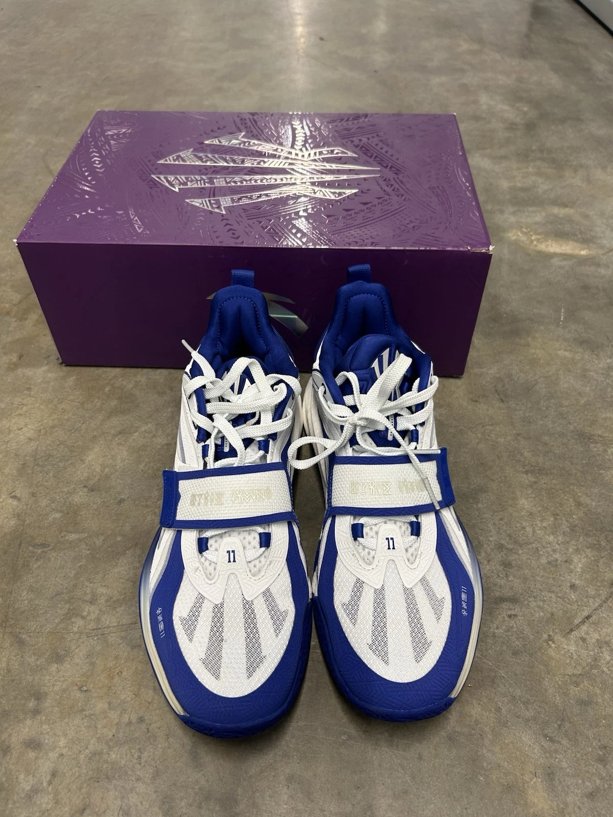 Anta Kai 1 White and Blue Mens Size 14 (8124D1113 4)