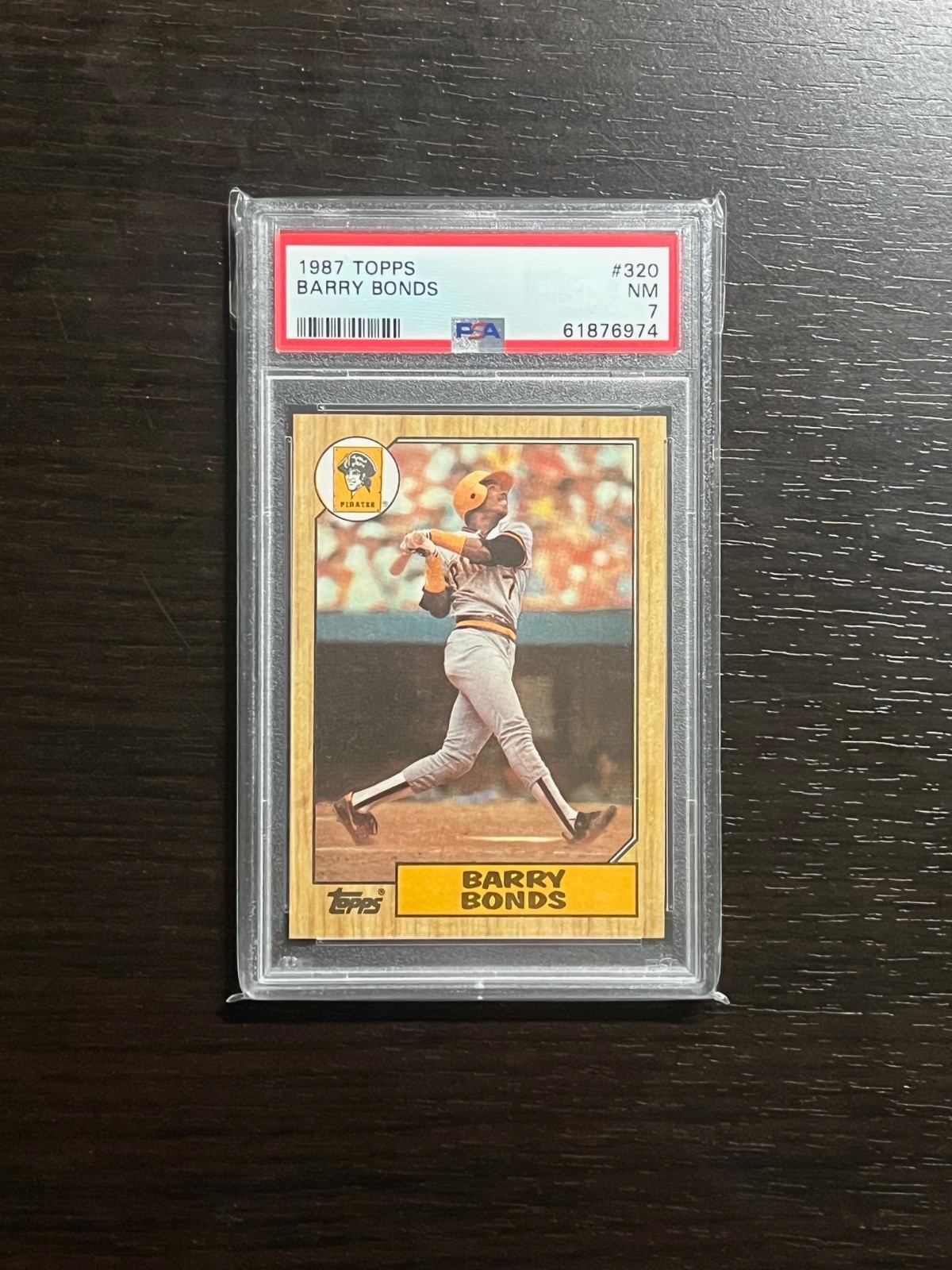 BARRY BONDS 1987 Topps Rookie RC Card #320 Graded PSA 7 Pirates Giants