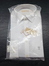 Michael Kors Slim Fit White Collared Shirt Medium 15 32/33