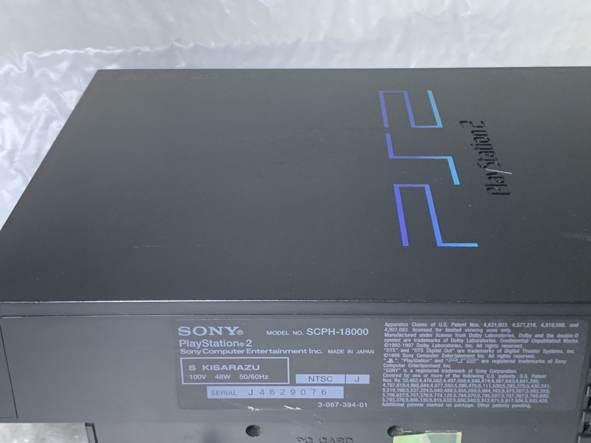 Sony PS2 PlayStation 2 Zen Black Fat Console SCPH-18000 Made in