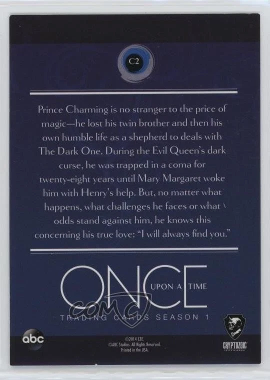 2014 Cryptozoic Once Upon a Time: Season 1 Prince Charming #C2 2q1 - Image 2 of 3