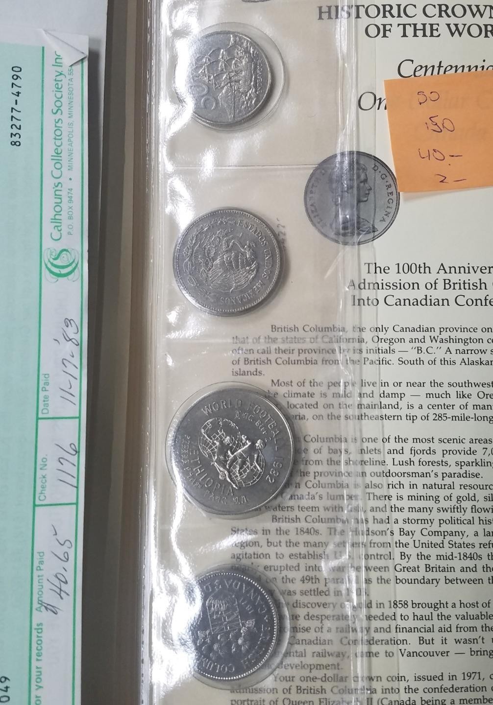 Historic Crown Coins of the World Collection | Catalog Value $250+ | In Binder