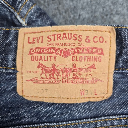 Levi's 507 Jeans Mens W34 L32 Blue Denim Pants Distressed Faded - Picture 4 of 9