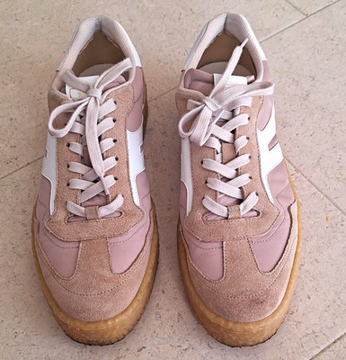 Marc O'Polo Damen Sneaker Low Top EU 42 Beige/Weiß Schnürung Gummisohle