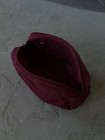 1990s PRADA / Red Bordeaux Nylon Travel Zip Cosmetic Pouch — photo 3