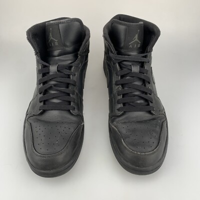 Nike Air Jordan 1 Mid Triple Black Gold 554724-010 Men\'s Size 12 Shoe 2013 Retro Buy Air Jordan 1 Mid 2013  main image 3