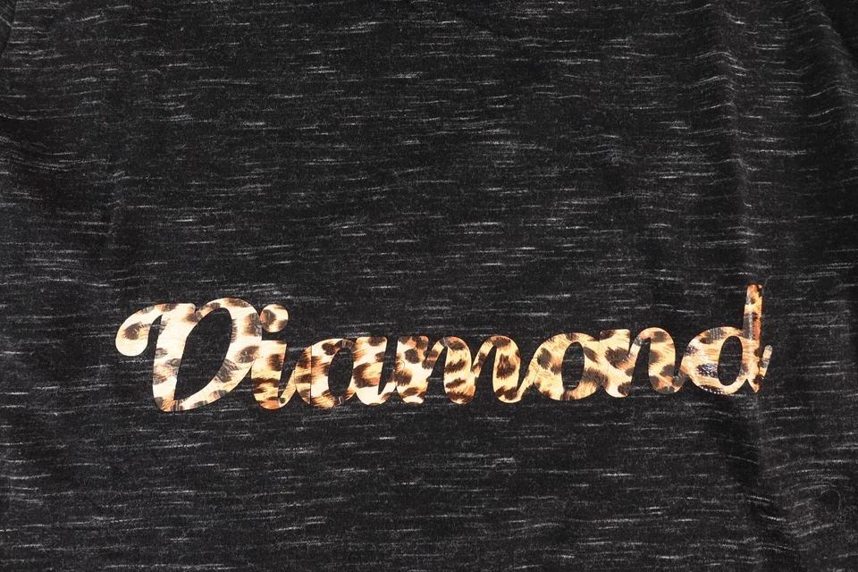 Sudadera túnica Merona para mujer talla mediana negra diamante manga larga con capucha Foto 2 de 4