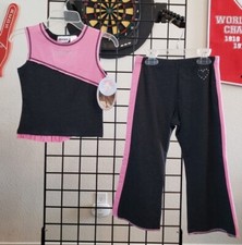 Jacques Moret Dance Diva Tank Top and Jazz Pant set: Pink/Gray Girl's S 6/7