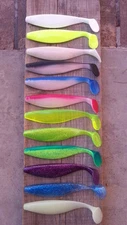 9" Shad bodies Swimbait great for Umbrella Rig 6,12, and 24 Count Bag sassy shad