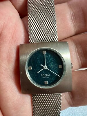 Vintage Ladies Boccia Titanium Swiss Quartz Analog Women Wrist Watch