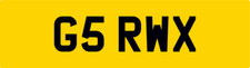 G5 RWX SHORT SINGLE DIGIT AGE COVER CHEAP CAR REG NUMBER PLATE / RW RJW RAW GT ?