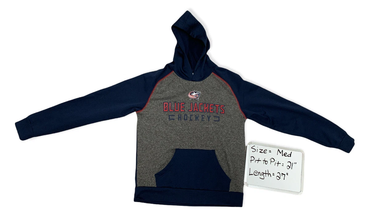 Columbus Blue Jackets Sweatshirt Men Medium Gray Blue Cotton Hooded NHL Fanatics