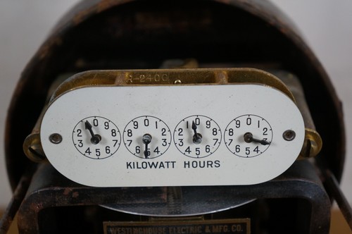Antique Westinghouse Electric & Mfg Co Kilo Watthour Meter Sculpture On Stand - Picture 10 of 12