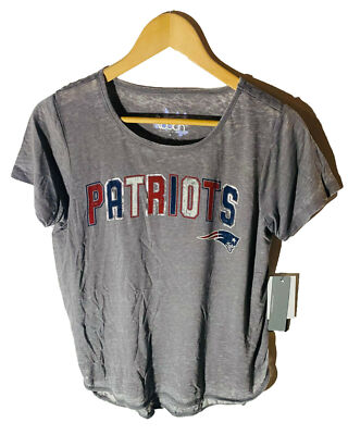 NFL Team Apparel Damen New England Patriot Kurzarm, Grau, Klein