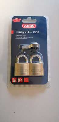 Messing-Hangschloss 45/30 Twins SB, gleichschließend m. 3 Schlüssel