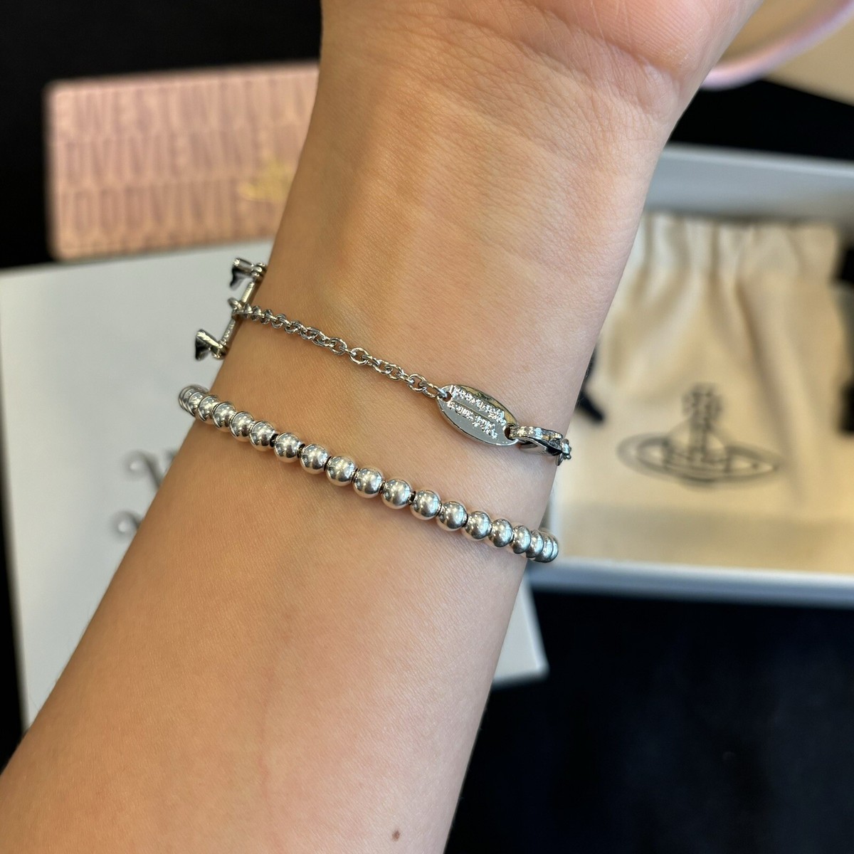 Vivienne Westwood◆SKELETON ブレスレット Skeleton Bracelet in Palladium-Black | Vivienne Westwood®