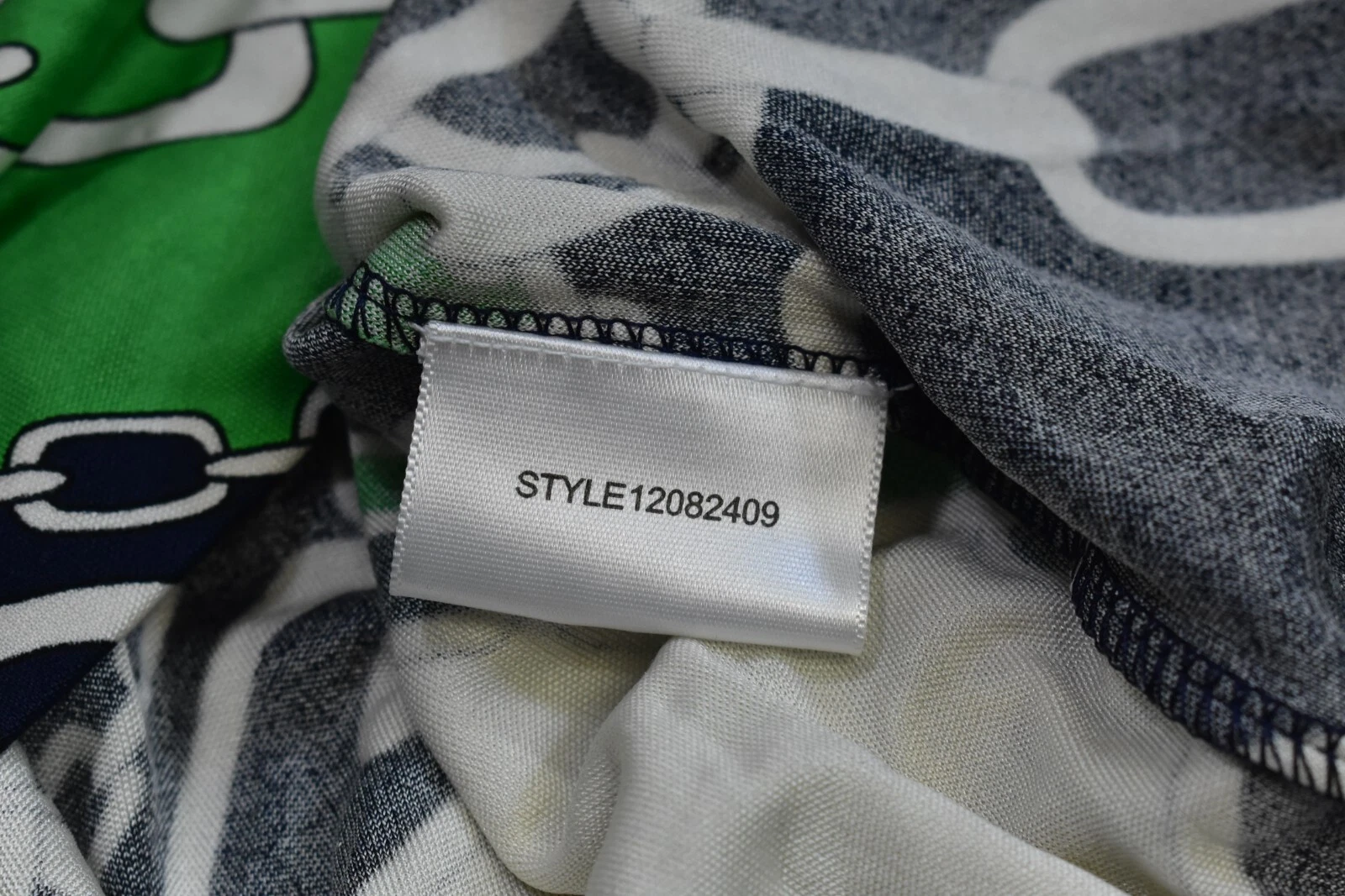 Abito donna Tory Burch verde e blu navy stampa maglia catena senza maniche seta XS