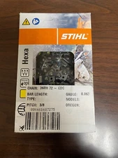 36RH 72 20" Rapid Hexa Chainsaw Chain 3132 005 0072 3/8, .063 72DL Stihl NEW