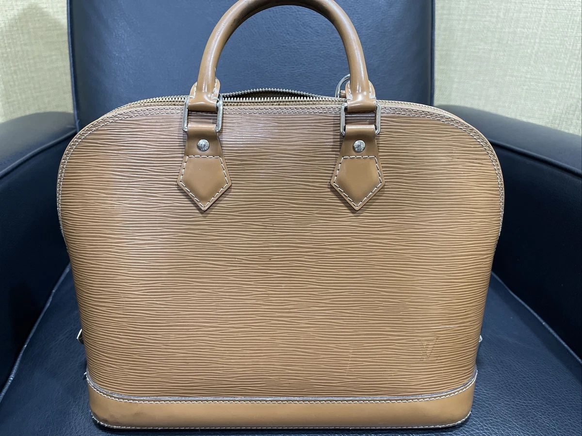 Louis Vuitton Authentic Alma Mm Handbag, 2006, Epi Brown Leather