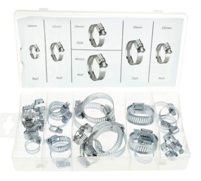 26tlg. Schlauchschellen Set Schlauchklemme Schraubschelle 16-40 mm Sortiment