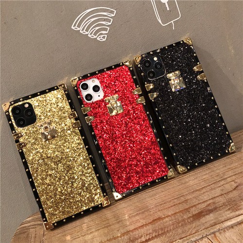 For Iphone 12 11 Pro Max Xs Xr 7 8 Women Glitter Luxury Metal Square Case Cover Ebay
