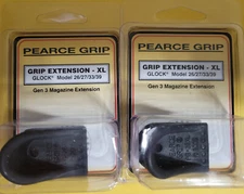 Lot of 2 - Pearce Grip Extension Glock 26 27 33 39 XL Magazine Mag Ext PG-26XL