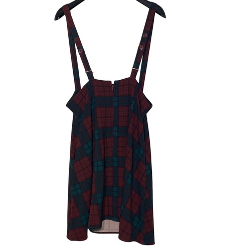 Modcloth Overall Suspender Plaid Skirt Academia Punk Skater Goth Sz XL - Picture 2 of 6