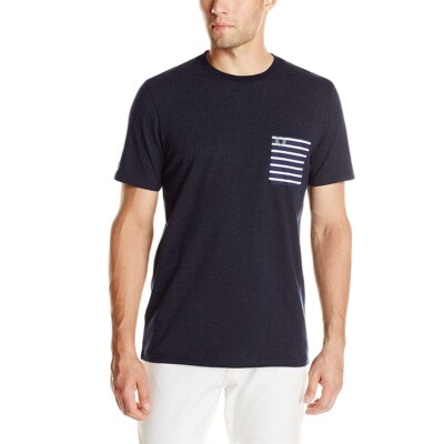 Men's Fred Perry Navy Blue Cotton Pique Short Sleeve T-Shirt