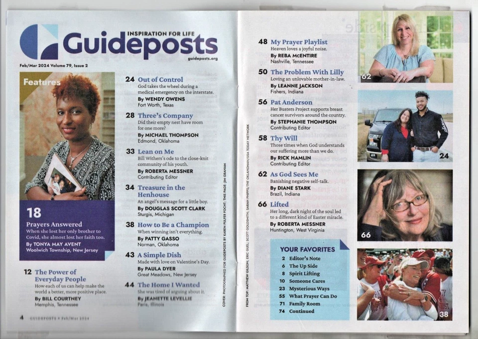 Guideposts Magazine February/March 2024 Bill Courtney Memphis TN Reba McEntire - Image 2 of 4