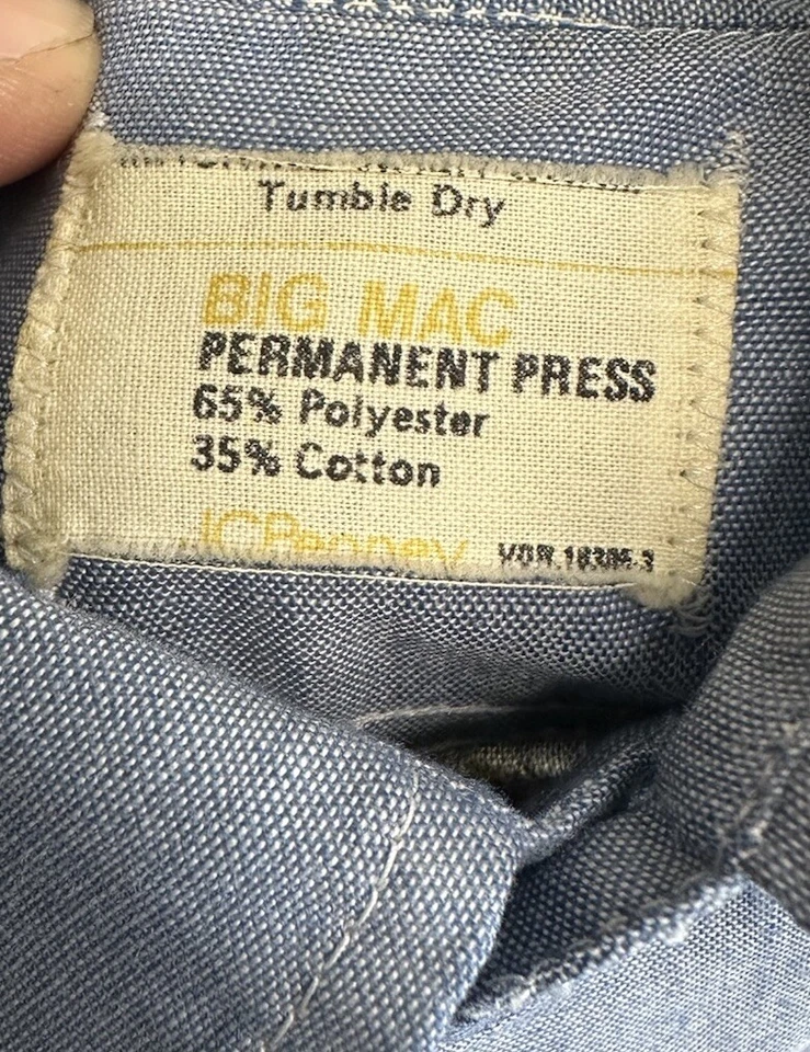 VTG Big Mac JCPenney Selvedge Denim Souvenir Patch Jimmy Carter Disney Shirt L - Image 4 of 4