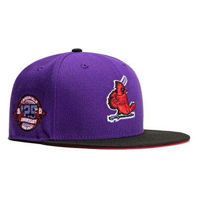 St. Louis Cardinals New Era 59FIFTY Purple Black Hat Cap T-Dot Anniversary 7 3/8