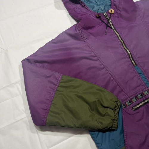 Vtg LL Bean Thinsulate Anorak Jacket Colorblock Aztec Women’s M 80’s USA Faded - Picture 8 of 16