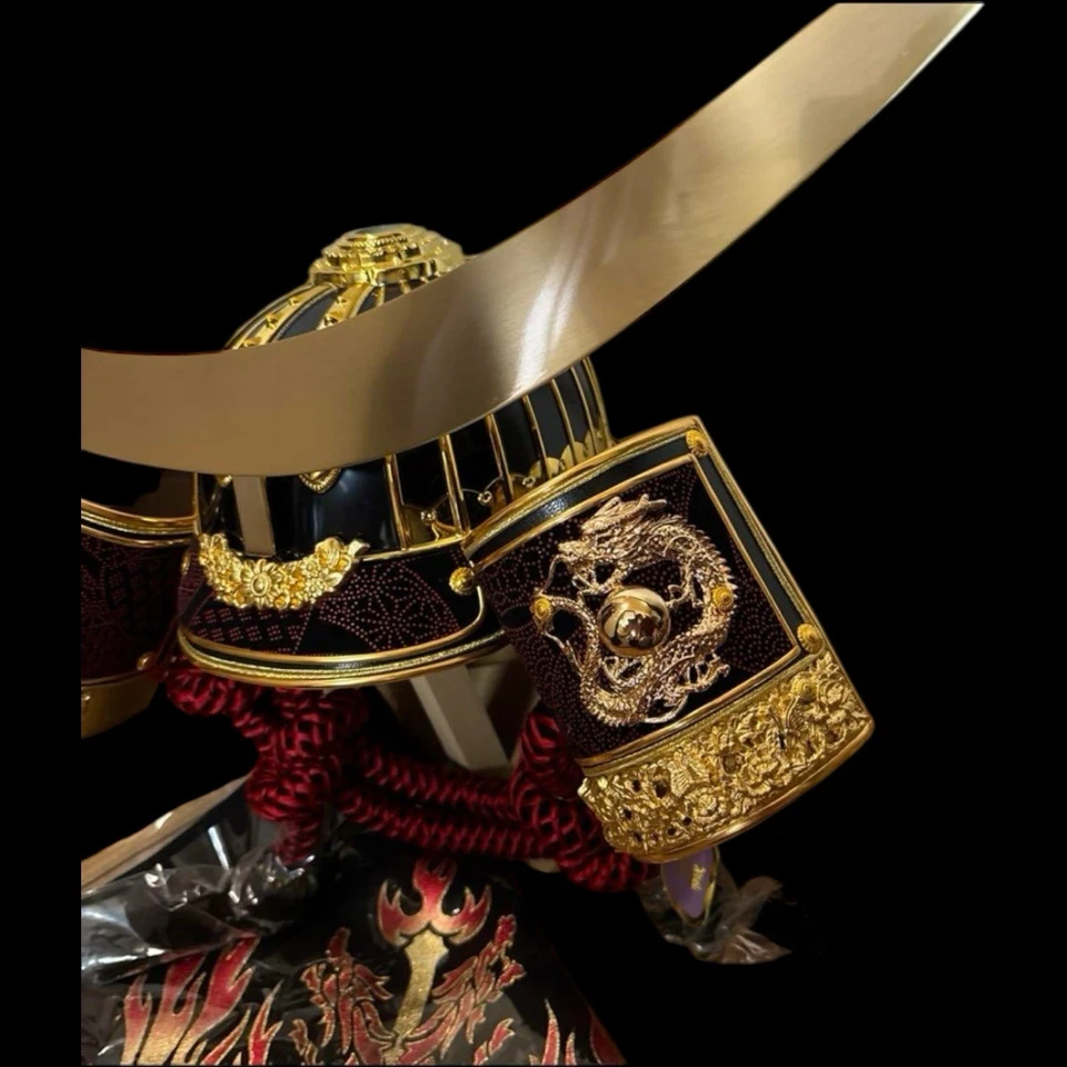 Casco de colección japonés samurai masamune Kabuto armadura Yoroi portátil para niños Foto 4 de 4