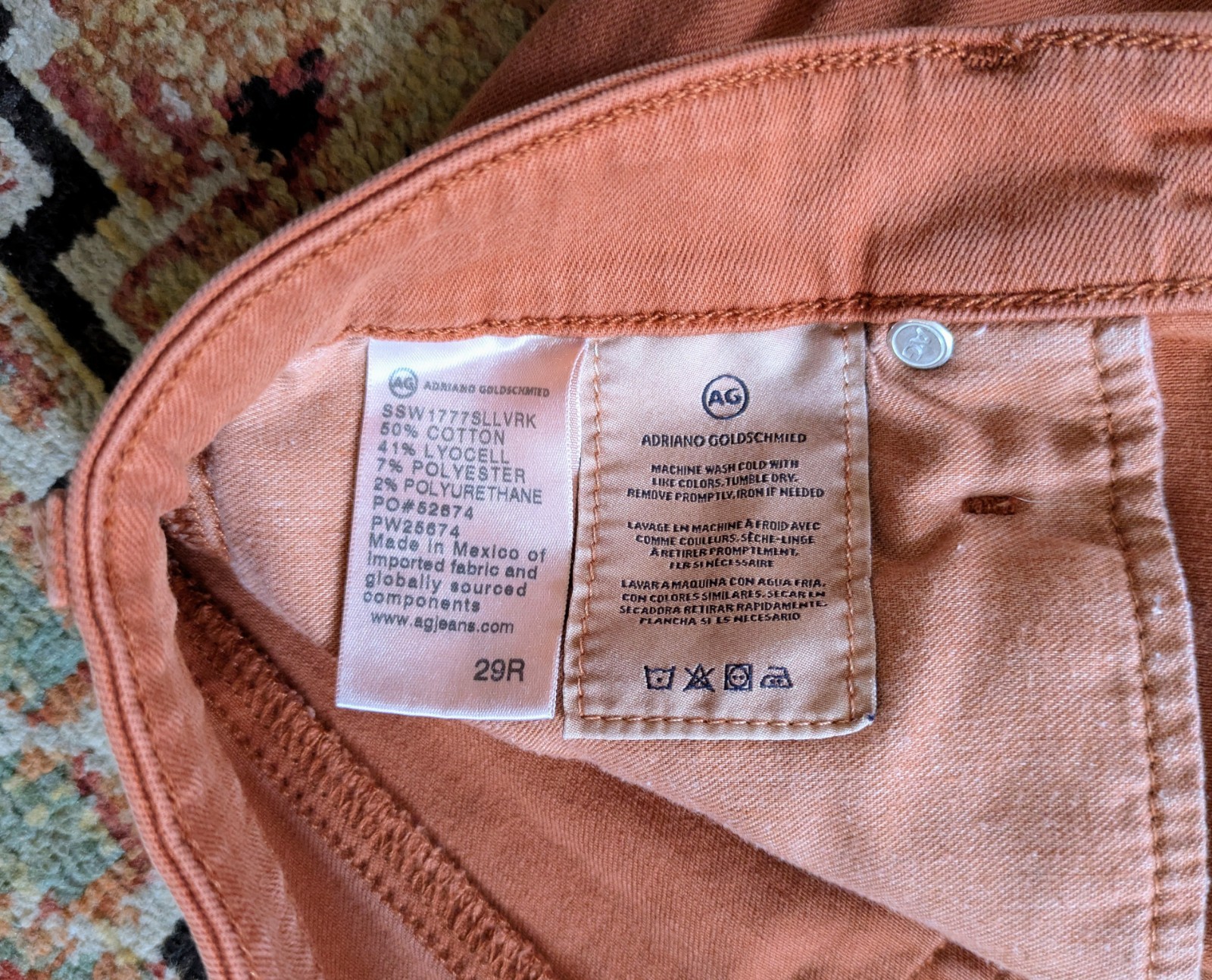 Adriano Goldschmied AG Farrah Skinny Ankle Jeans Faded Rust Womens 29x28 *NICE!* thumbnail 6