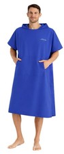 Mens Blue Changing Robe Microfibre With Hood & Pocket Lightweight Poncho Royal