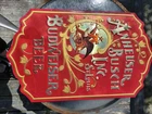 Vintage Tin And Wood Budweiser Sign