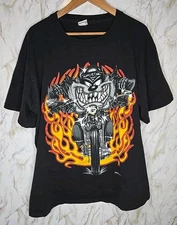 1997 Looney Tunes Taz's Motorcycles T Shirt XL Single Stitch 25X29 Warner Bros.