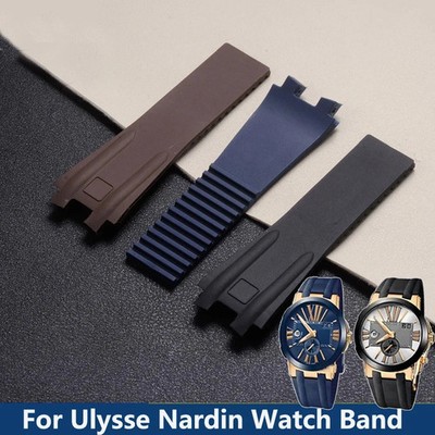 Rubber Silicone Watch Strap for Ulysse Nardin 26mm Waterproof Wrist Bracelet