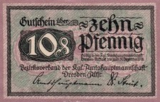 1 Schein Notgeld Gutschein Dresden Altst. 10 Pfg. 1918 (Nr. 3477)